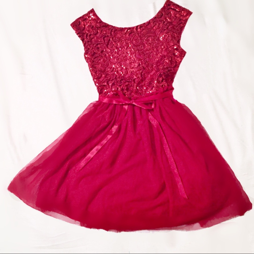 Girls' Glittering Red Party Dress by Speechless